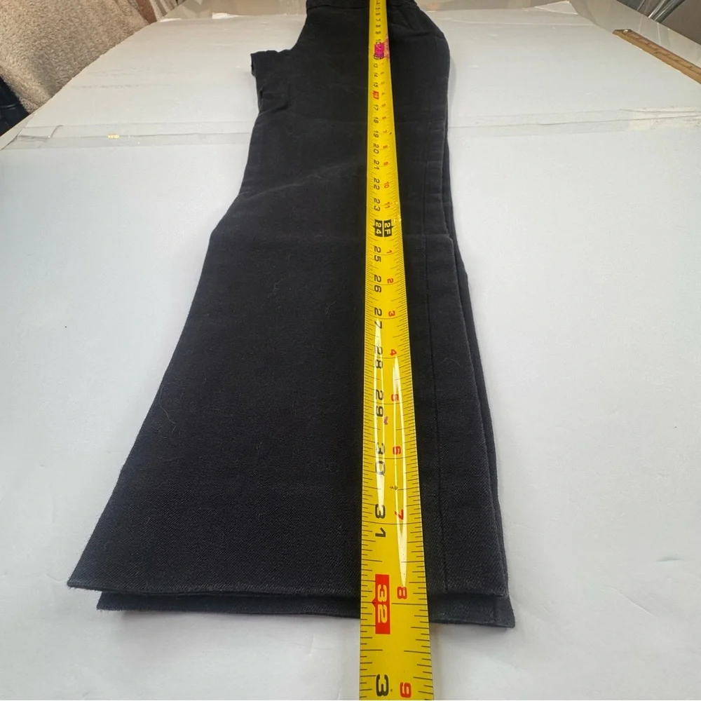 Sezane Paris Pants Women's Size 34 Black Cotton Jeans Preppy Side Zipper Casual